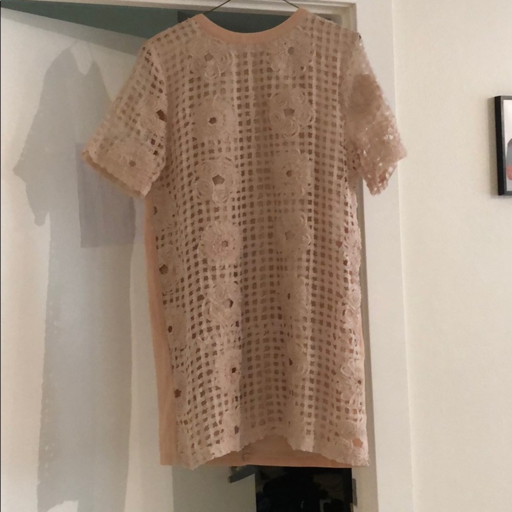 Beige floral print dress